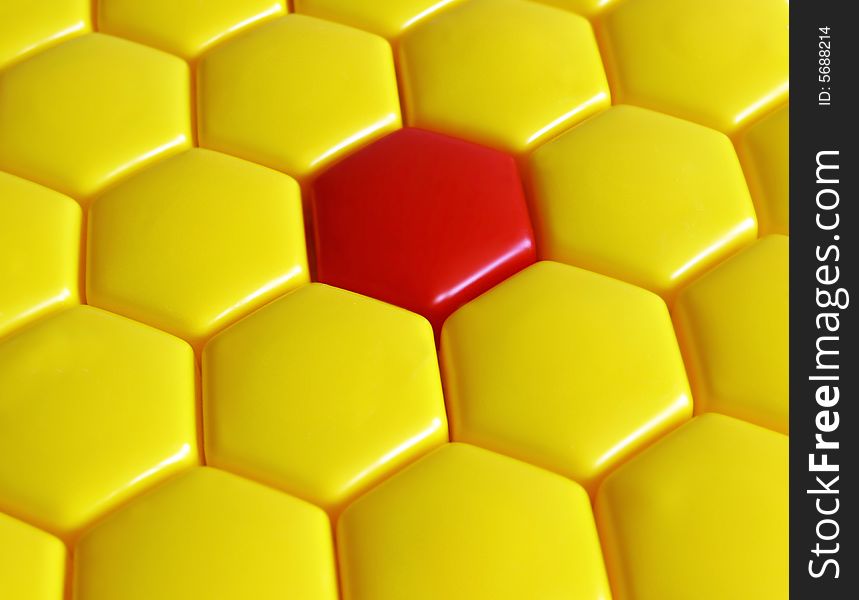 Pattern from yellow and red hexagons