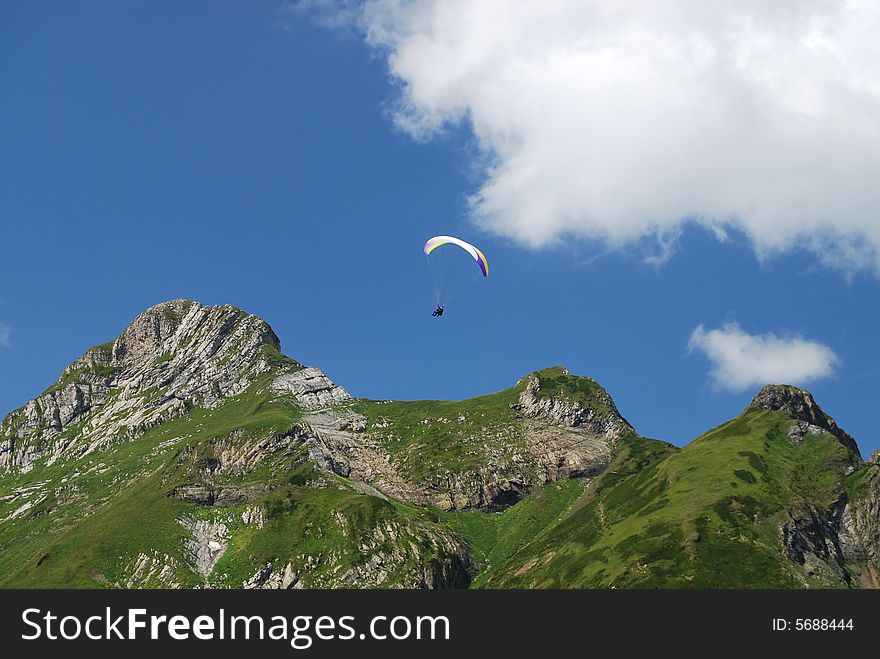 Parachuting over Mountains in Sochi