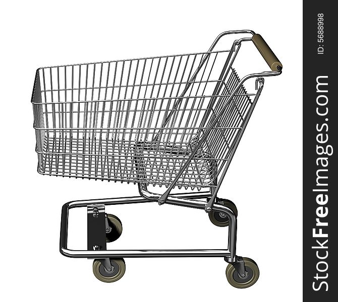 3d illustration of shopping cart