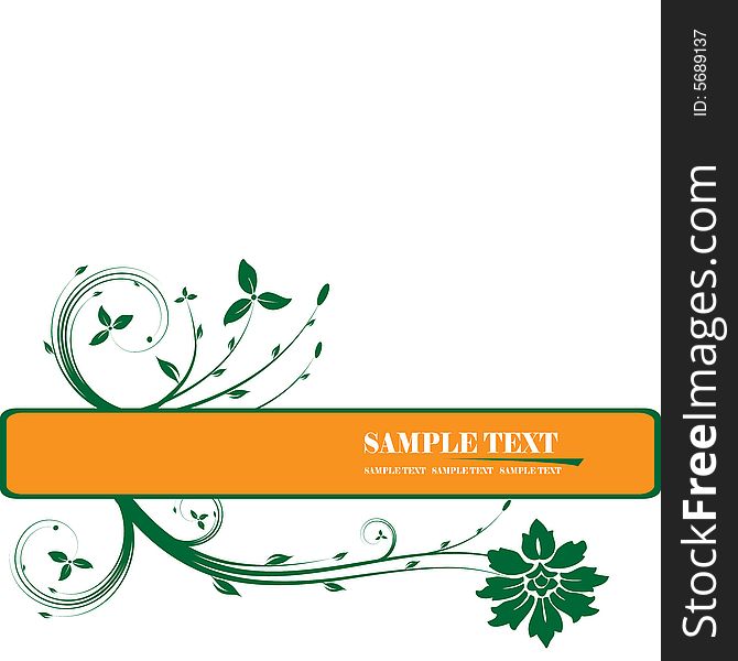 Illustration, green vector floral banner. Illustration, green vector floral banner