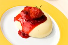 A Baked Vanilla Pudding With Topping Of Red Currant Royalty Free Stock Photo A Baked Vanilla Pudding With Topping Of Red Currant Royalty Free Stock Photo