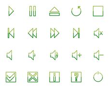 Audio Video Media Icons Set No.2 - Green Royalty Free Stock Image