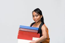 Student Carrying Books - Horizontal Royalty Free Stock Image