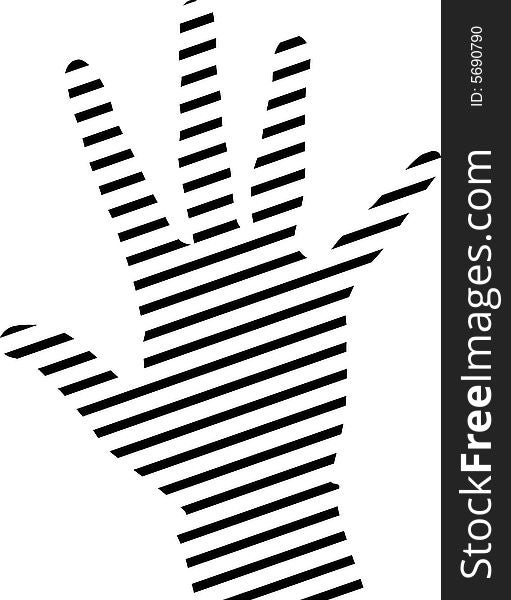 Simple hand silhouette made from lines