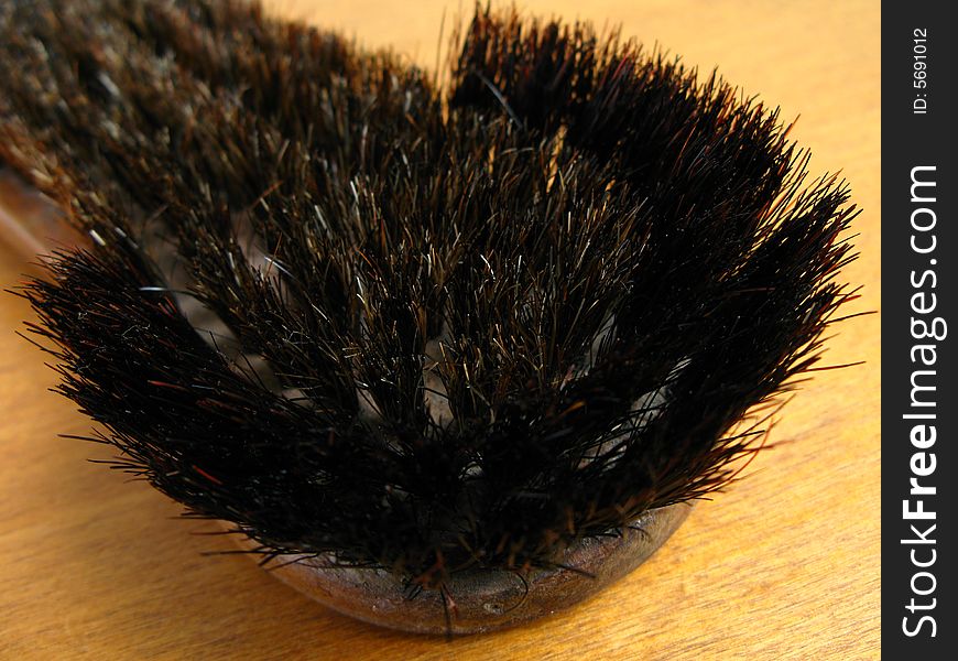 Brush shoes with black hair in isolated background