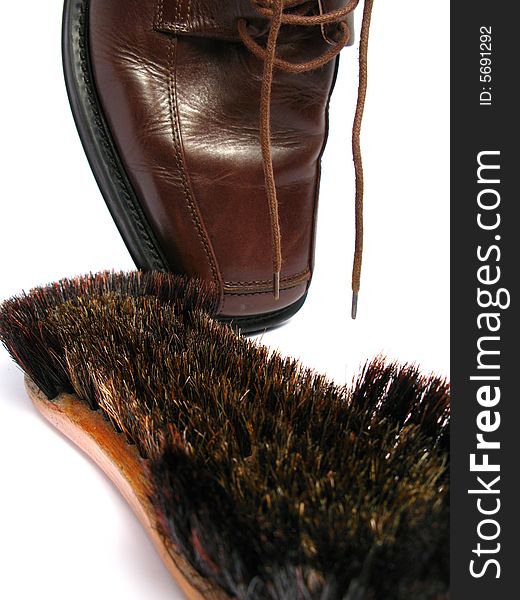 Clean Brush And Brown Men Shoe