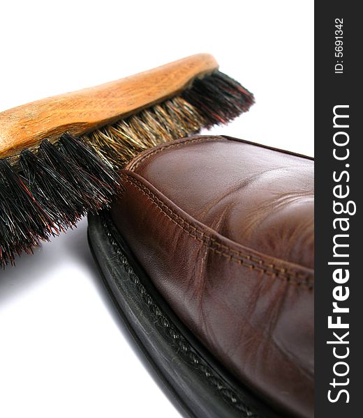 Clean Brush And Brown Men Shoe