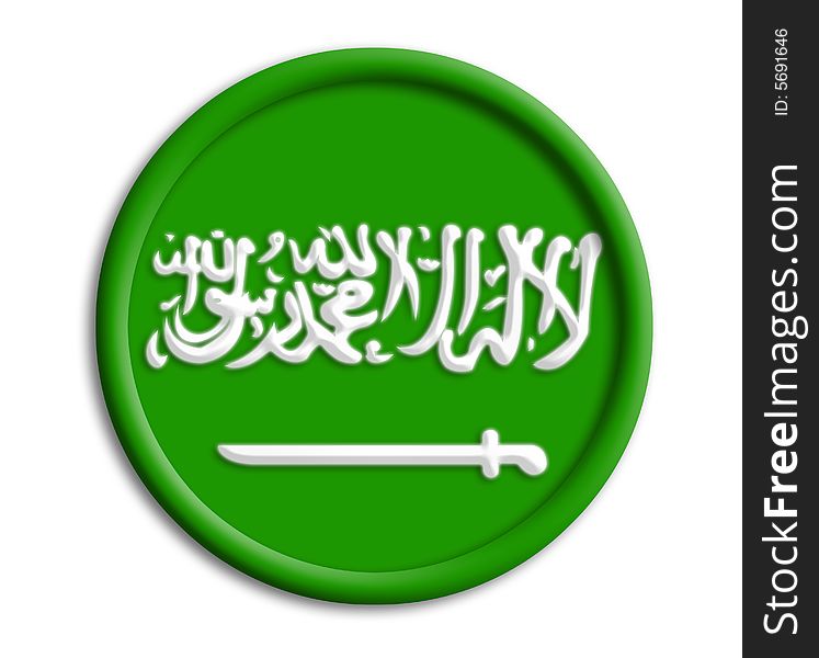 Arabia saudi button shield for olympics on white background. Arabia saudi button shield for olympics on white background