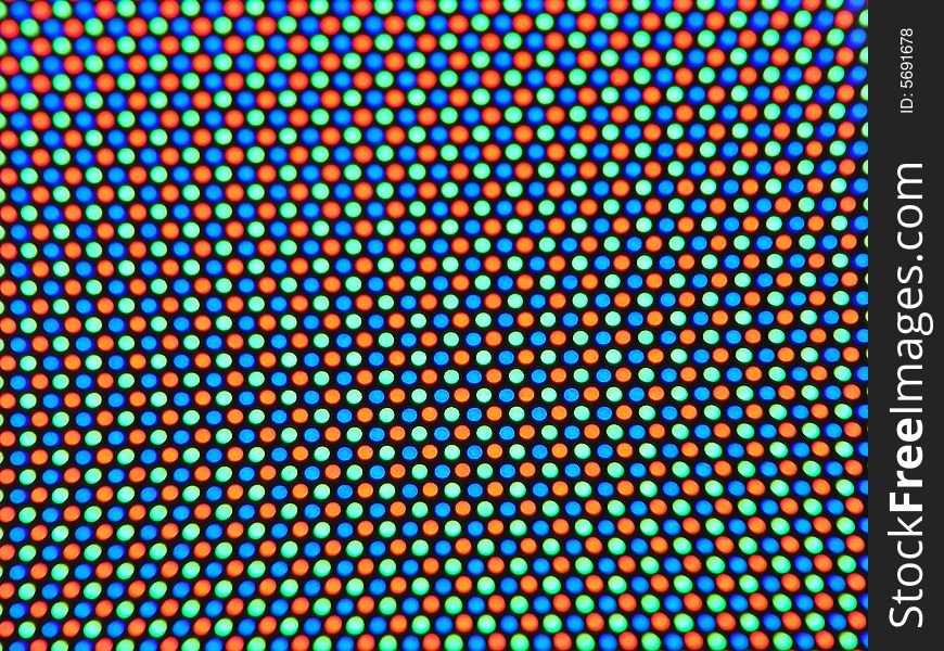 Macro pixels, on a monitor