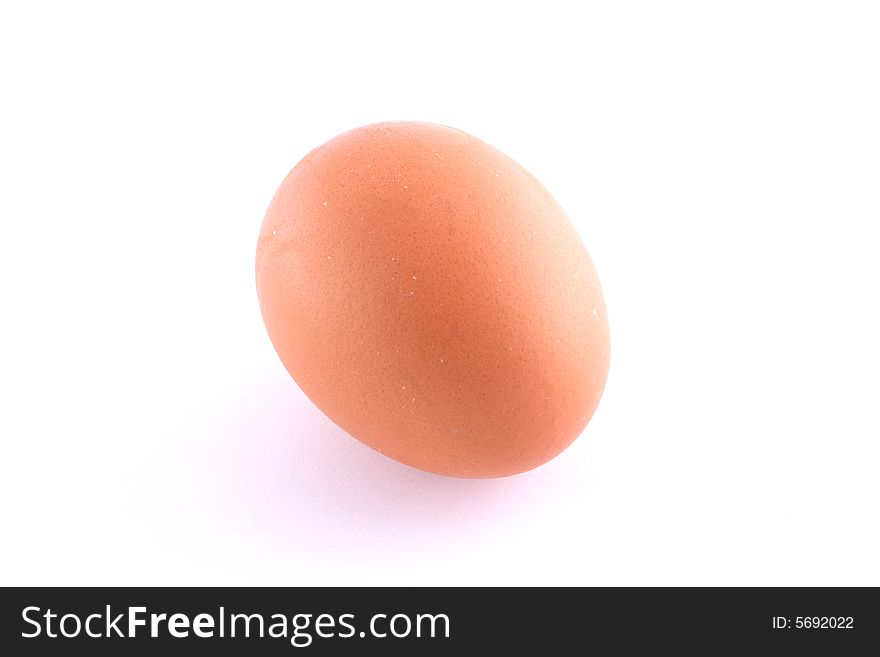 Single egg isolated on a whit background.