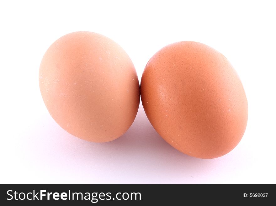 Two egg isolated on a whit background