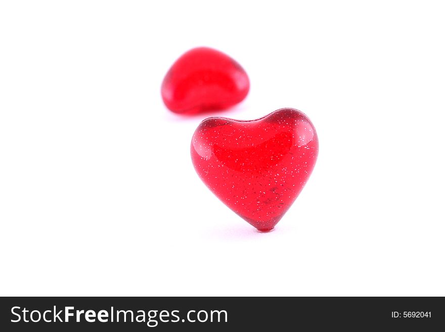 Red heart 3d on a white background