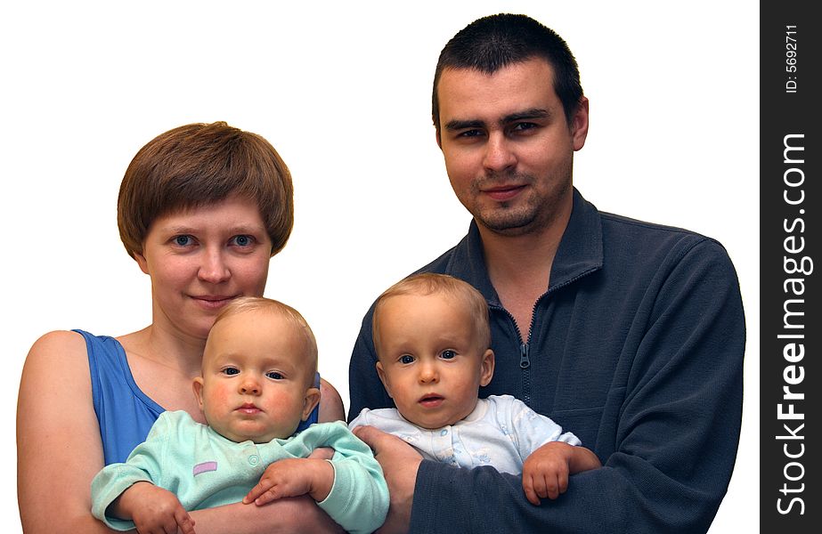 Family foto with two kids