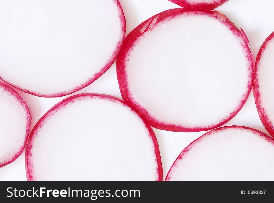 Radish isolated on the white background. Radish isolated on the white background