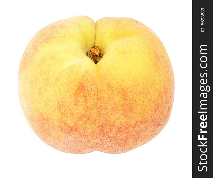 Nice fresh peach isolated over white with clipping path