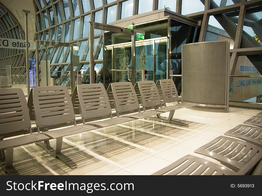 Waiting area for boarding in the airport