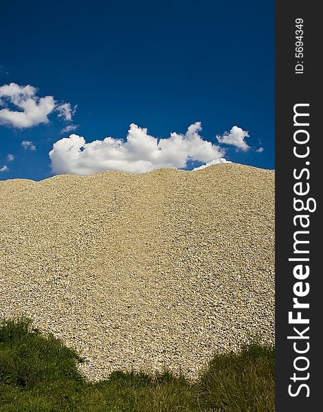 The picture of gravel deposit on danube