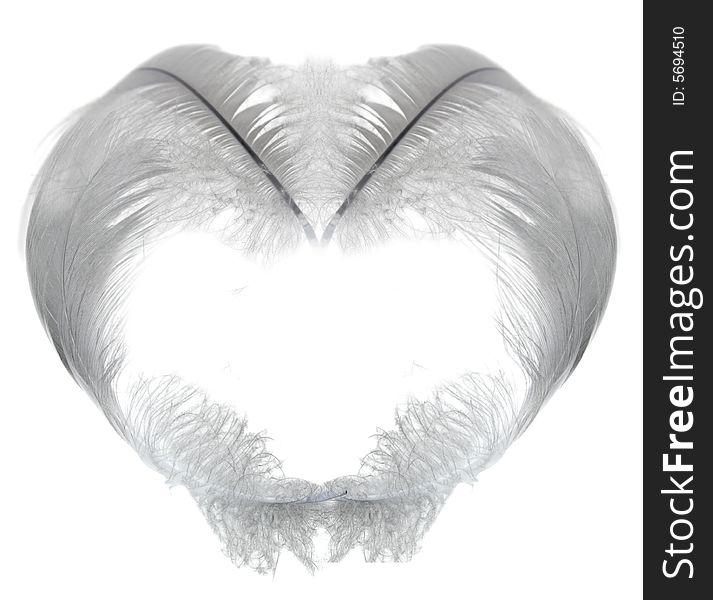 White Feather Heart