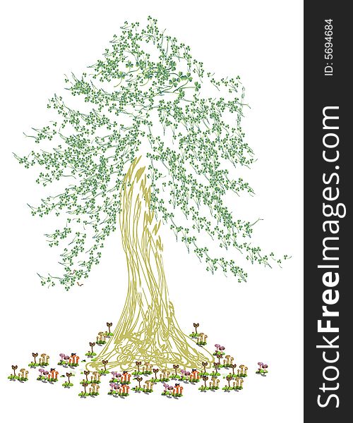 Vector illustration of a forest tree.