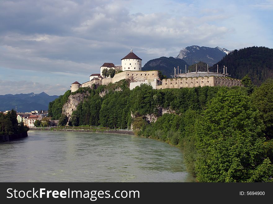 The fortress seen from a bridge with the open-air stage in forground. The fortress seen from a bridge with the open-air stage in forground