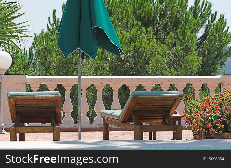 Poolside At Bormes Les Mimosas.