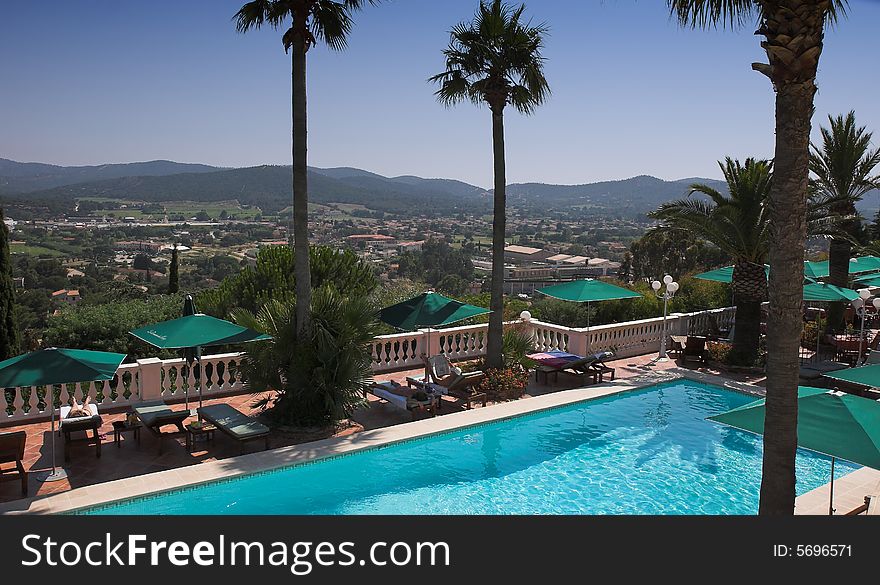 Poolside At Bormes Les Mimosas.