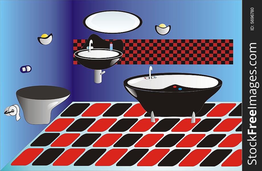 Vector illustration-equipment of a bathroom