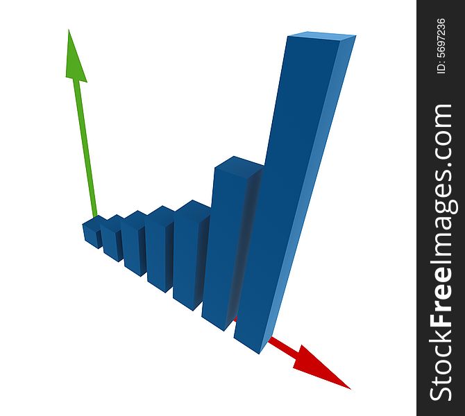 Statistics - 3d isolated multicolor diagram. Statistics - 3d isolated multicolor diagram