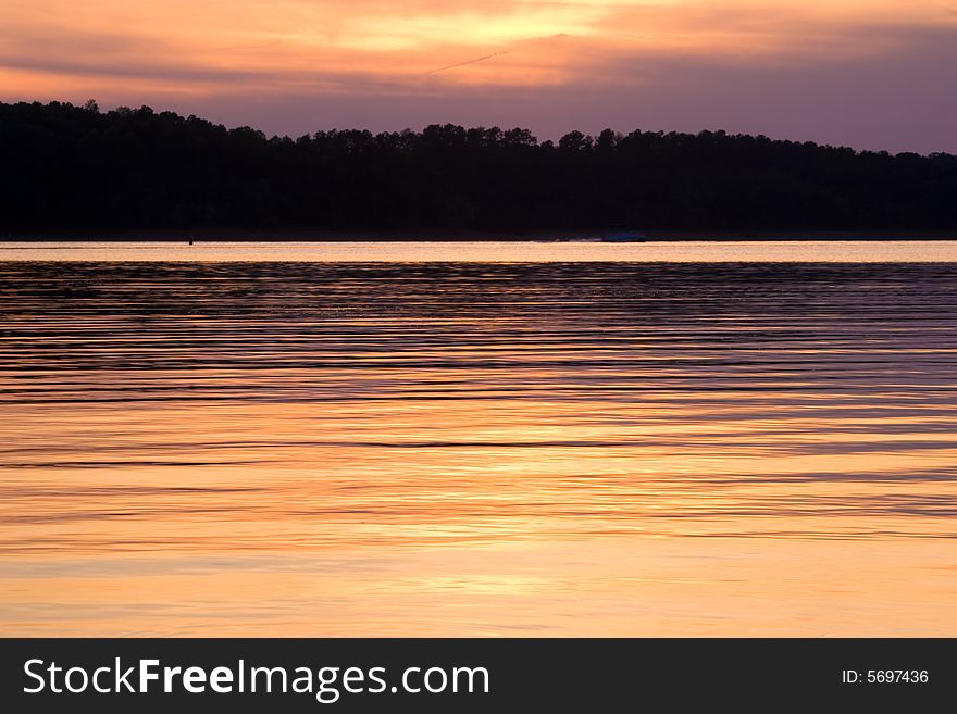 Beautiful sunset over the lake. Beautiful sunset over the lake