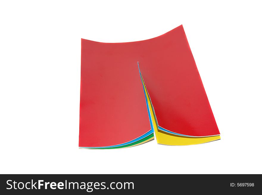 Color paper isolated on a white background