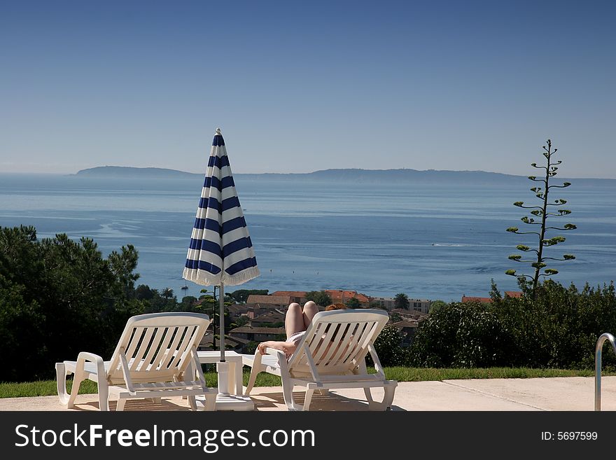 Poolside At Le Lavandou, French Riviera