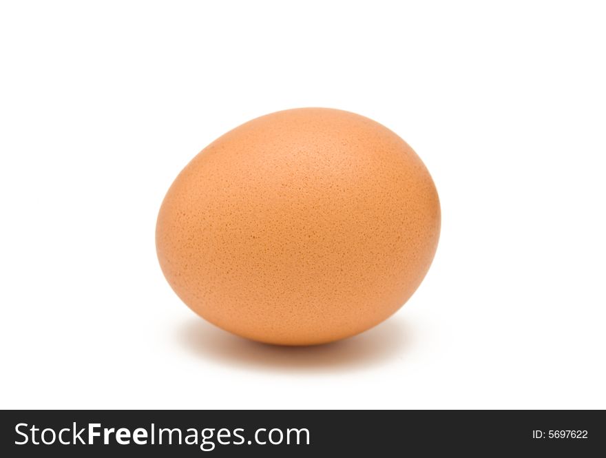 Raw egg on a white background