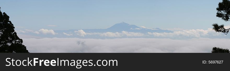 Panoramic image of the mount teide