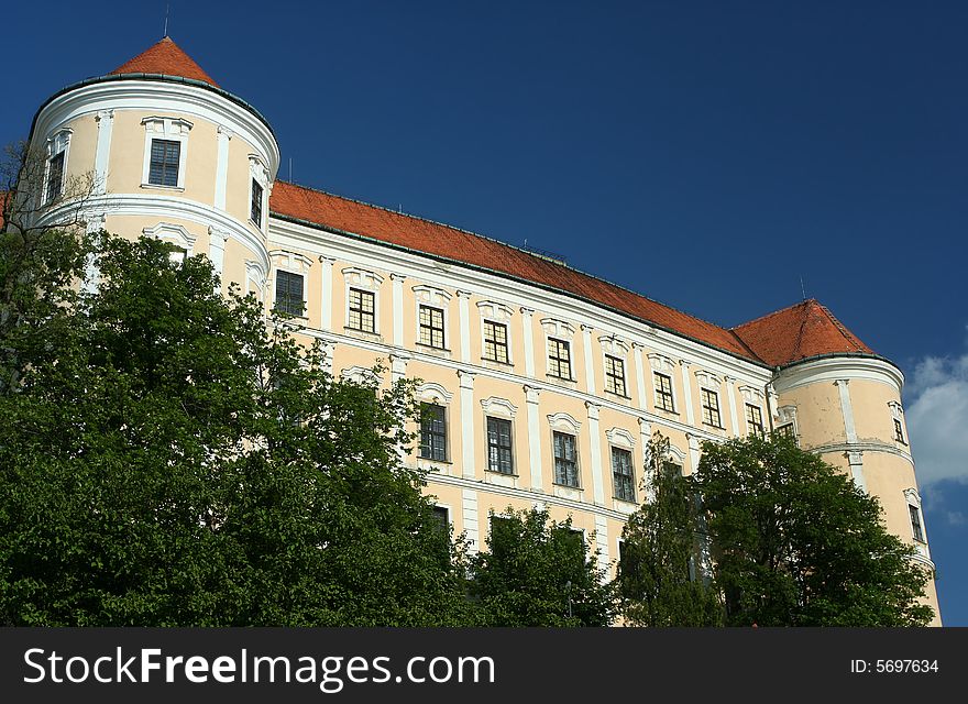 Side view of Mikulov Castle, Czech Republic