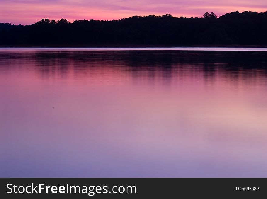 Beautiful sunset over the lake