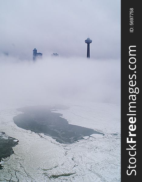 Frozen Niagara Fall in the winter