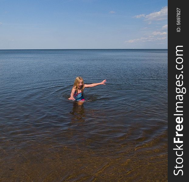 Girl Escaping Cold Water