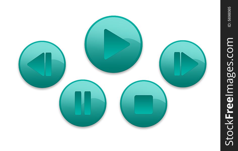 3D music buttons for web design