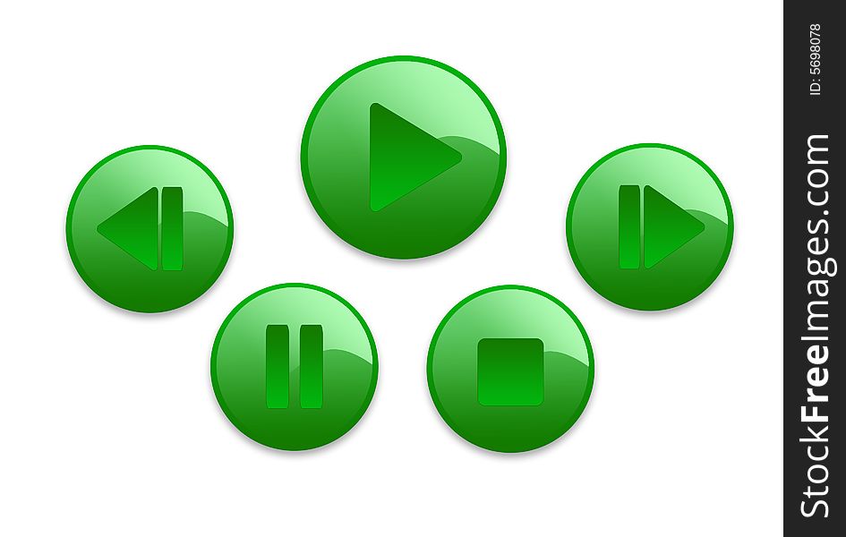 3D music buttons for web design