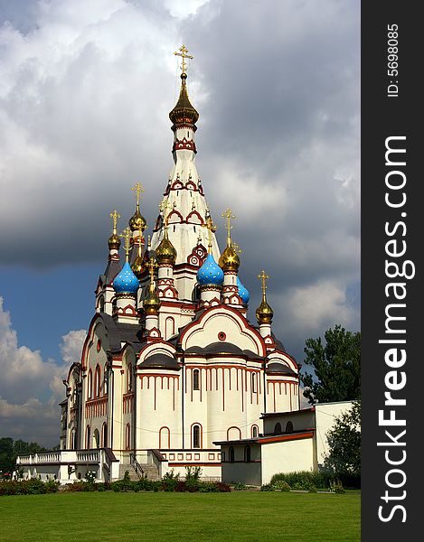 The Temple of Kazanskii Icon in Dolgoprudnii town in the suburb of Moscow. The Temple of Kazanskii Icon in Dolgoprudnii town in the suburb of Moscow