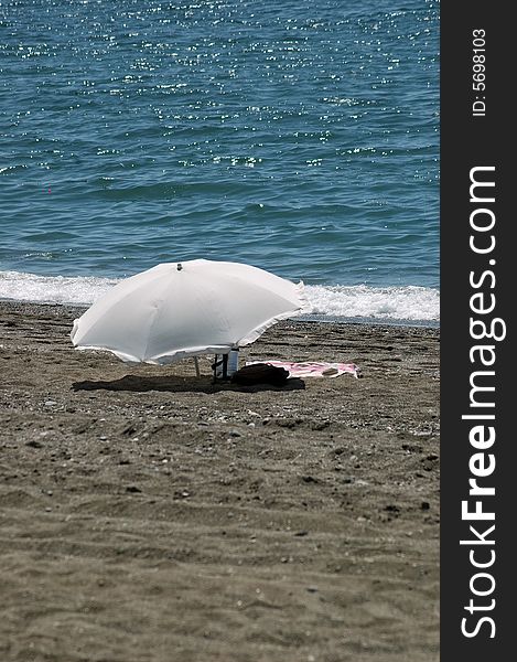 Solitary beach in Costa del Sol, Spain