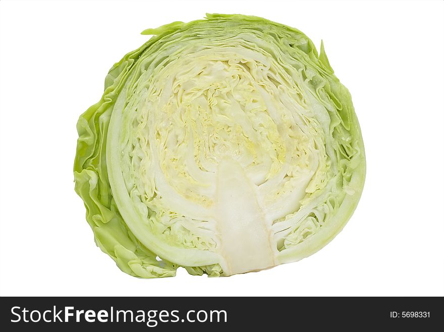 Green cabbage isolated on white background