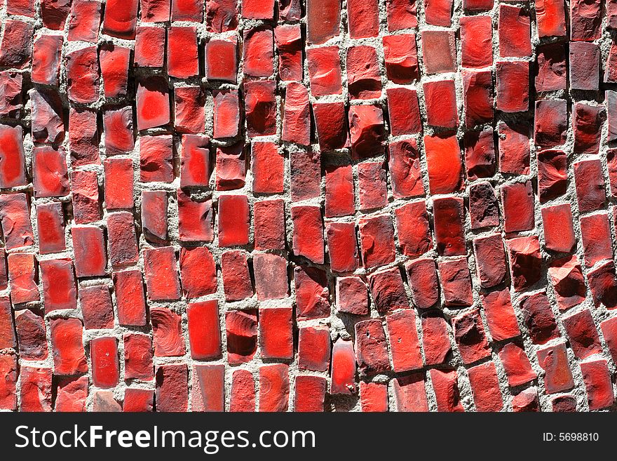 Red ceramic decorative tile can serve as background