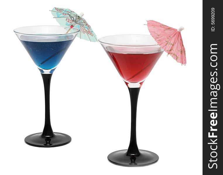 Two Cocktails With Umbrellas