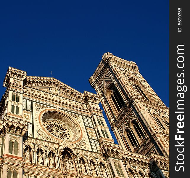 Duomo of Florence and blue sky. Duomo of Florence and blue sky