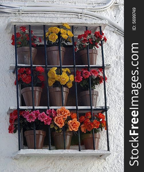 Window bars and garnish with flowers