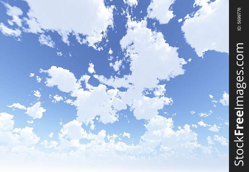 Beautiful summer cloudscape. 3d image. Beautiful summer cloudscape. 3d image