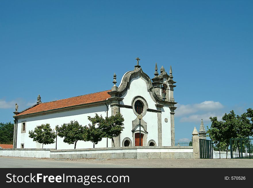 Typical church and trees