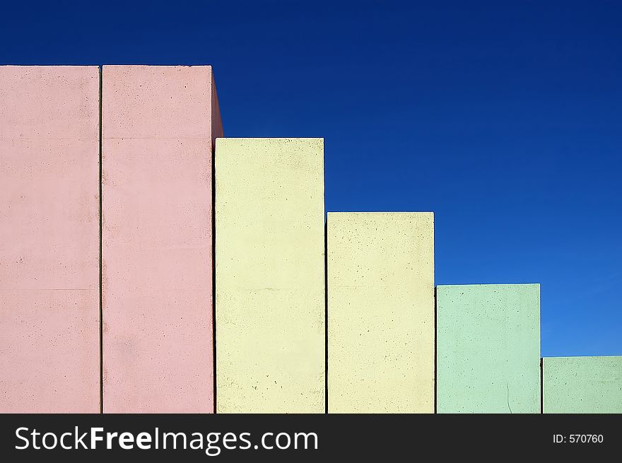 Colored concrete stairs