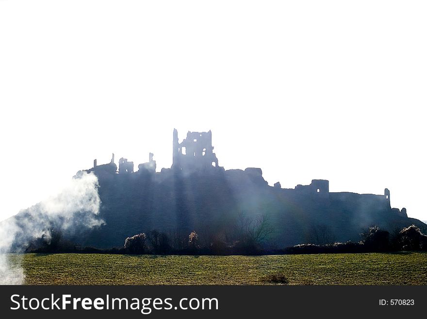 Corfe Castle, in Swanage, Dorset, Southern England